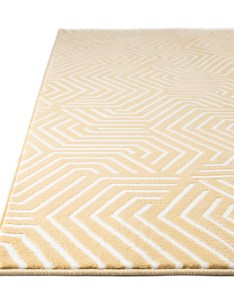 Yellow 4' 1 x 6' 1 Aakaar Rectangle Area Rug 85% Polypropylene & 15% Chenille Living Room Bedroom Carpet for Sale at Rug Engine