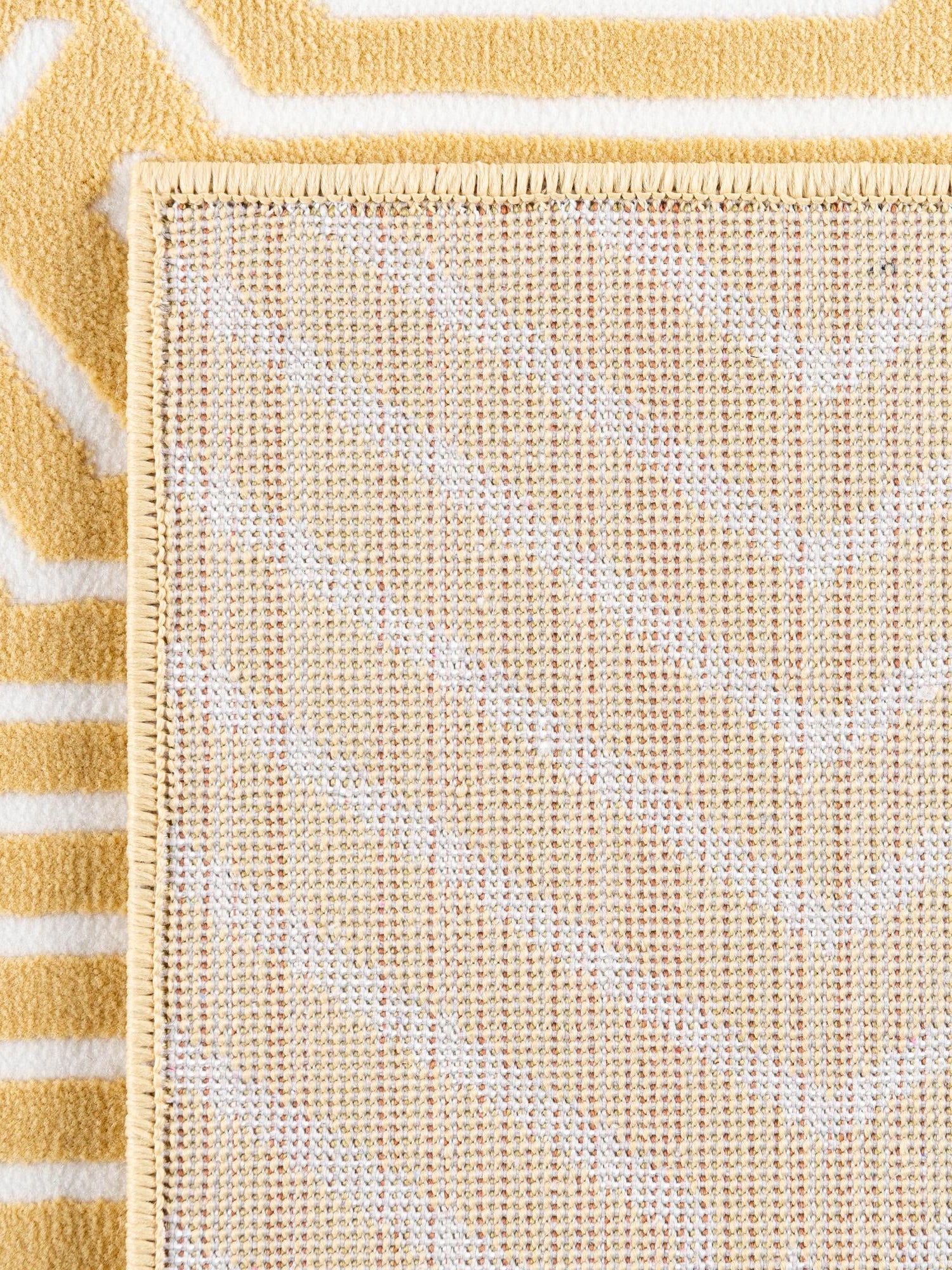 Yellow 4' 1 x 6' 1 Aakaar Rectangle Area Rug 85% Polypropylene & 15% Chenille Living Room Bedroom Carpet for Sale at Rug Engine