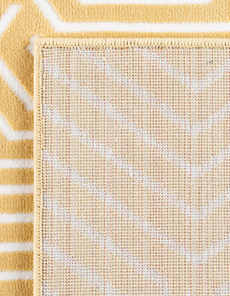 Yellow 4' 1 x 6' 1 Aakaar Rectangle Area Rug 85% Polypropylene & 15% Chenille Living Room Bedroom Carpet for Sale at Rug Engine