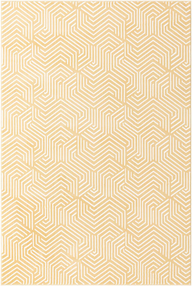 Yellow 5' 3 x 8' Aakaar Rectangle Area Rug 85% Polypropylene & 15% Chenille Living Room Bedroom Carpet for Sale at Rug Engine