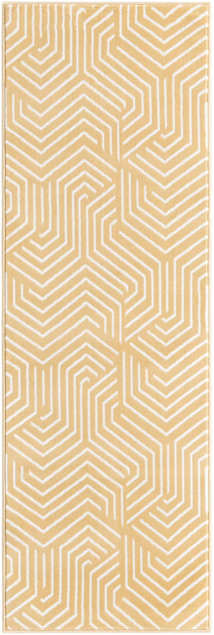 Yellow 2' x 6' 1 Aakaar Runner Area Rug 85% Polypropylene & 15% Chenille Living Room Bedroom Carpet for Sale at Rug Engine