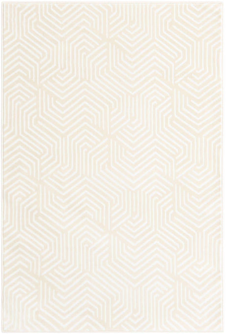Ivory White 4' 1 x 6' 1 Aakaar Rectangle Area Rug 85% Polypropylene & 15% Chenille Living Room Bedroom Carpet for Sale at Rug Engine