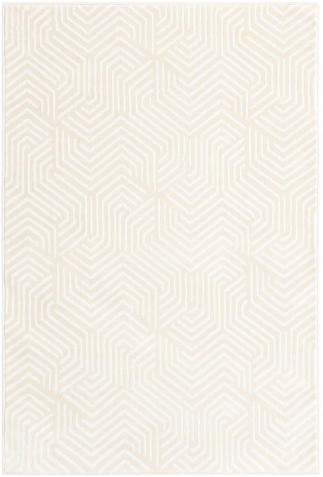 Ivory White 4' 1 x 6' 1 Aakaar Rectangle Area Rug 85% Polypropylene & 15% Chenille Living Room Bedroom Carpet for Sale at Rug Engine