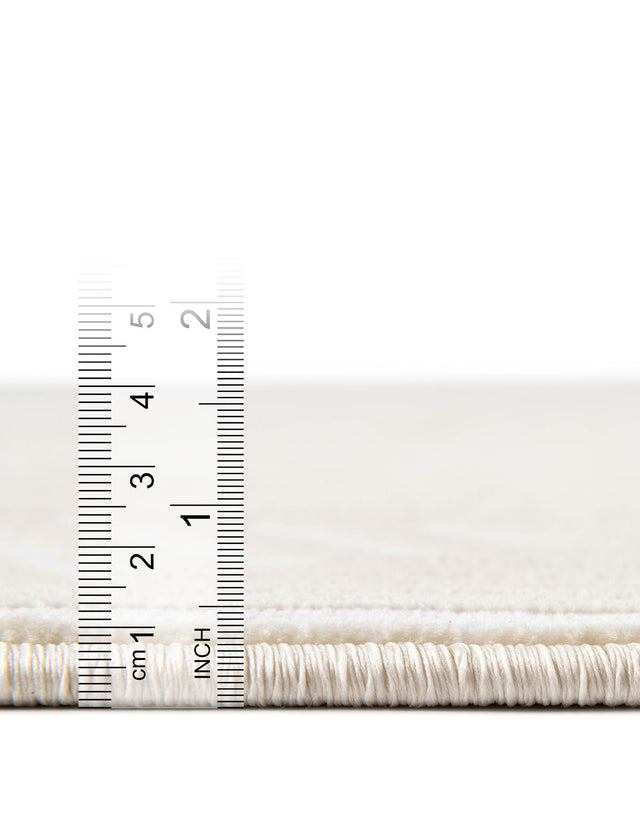 Ivory White 4' 1 x 6' 1 Aakaar Rectangle Area Rug 85% Polypropylene & 15% Chenille Living Room Bedroom Carpet for Sale at Rug Engine
