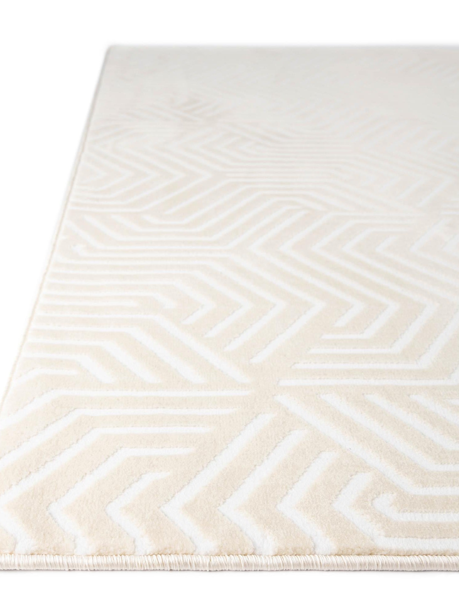 Ivory White 5' 3 x 8' Aakaar Rectangle Area Rug 85% Polypropylene & 15% Chenille Living Room Bedroom Carpet for Sale at Rug Engine