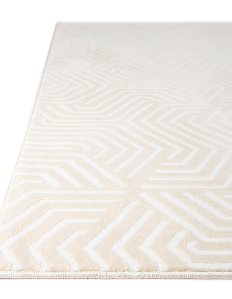 Ivory White 5' 3 x 8' Aakaar Rectangle Area Rug 85% Polypropylene & 15% Chenille Living Room Bedroom Carpet for Sale at Rug Engine