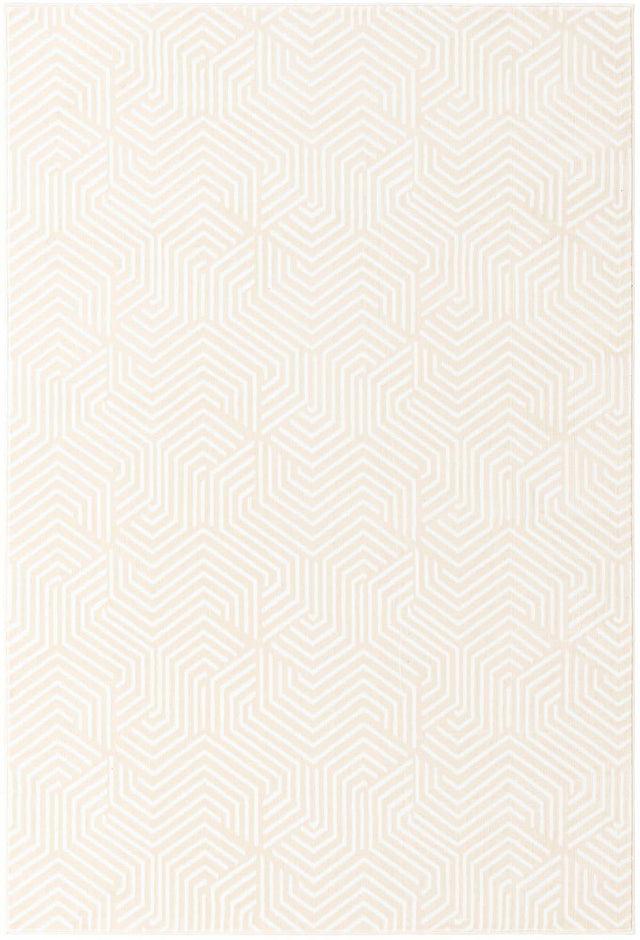 Ivory White 5' 3 x 8' Aakaar Rectangle Area Rug 85% Polypropylene & 15% Chenille Living Room Bedroom Carpet for Sale at Rug Engine