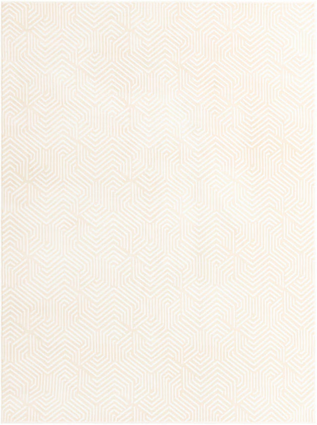 Ivory White 7' 10 x 10' Aakaar Rectangle Area Rug 85% Polypropylene & 15% Chenille Living Room Bedroom Carpet for Sale at Rug Engine