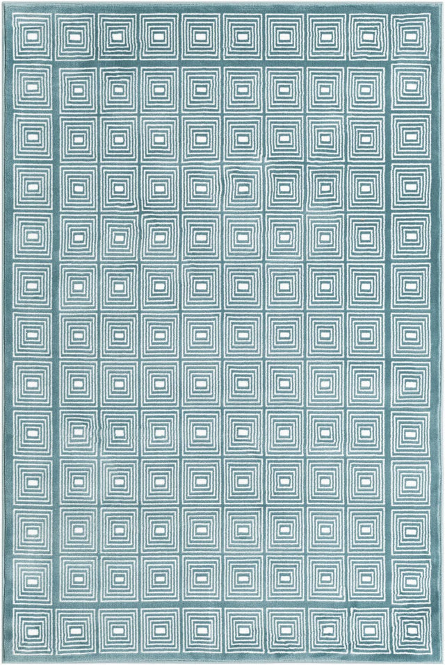 Aegean Blue 4' 1 x 6' 1 Aakaar Rectangle Area Rug 85% Polypropylene & 15% Chenille Living Room Bedroom Carpet for Sale at Rug Engine