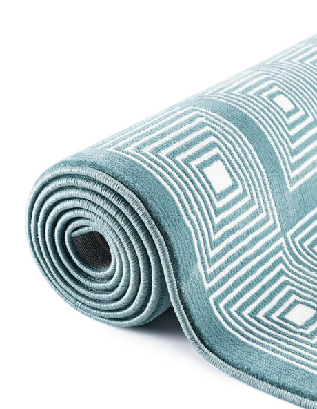 Aegean Blue 5' 3 x 8' Aakaar Rectangle Area Rug 85% Polypropylene & 15% Chenille Living Room Bedroom Carpet for Sale at Rug Engine