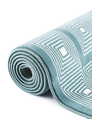 Aegean Blue 4' 1 x 6' 1 Aakaar Rectangle Area Rug 85% Polypropylene & 15% Chenille Living Room Bedroom Carpet for Sale at Rug Engine