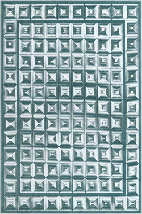 Aegean Blue 5' 3 x 8' Aakaar Rectangle Area Rug 85% Polypropylene & 15% Chenille Living Room Bedroom Carpet for Sale at Rug Engine