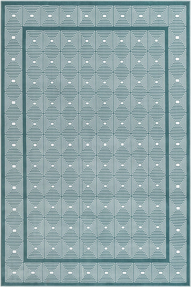 Aegean Blue 5' 3 x 8' Aakaar Rectangle Area Rug 85% Polypropylene & 15% Chenille Living Room Bedroom Carpet for Sale at Rug Engine