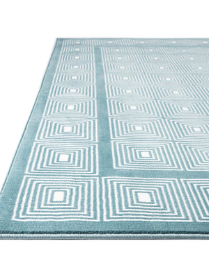 Aegean Blue 2' x 6' 1 Aakaar Runner Area Rug 85% Polypropylene & 15% Chenille Living Room Bedroom Carpet for Sale at Rug Engine