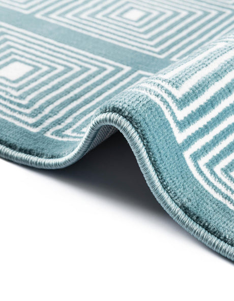 Aegean Blue 2' x 6' 1 Aakaar Runner Area Rug 85% Polypropylene & 15% Chenille Living Room Bedroom Carpet for Sale at Rug Engine