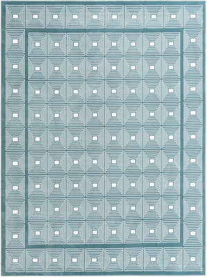 Aegean Blue 7' 10 x 10' Aakaar Rectangle Area Rug 85% Polypropylene & 15% Chenille Living Room Bedroom Carpet for Sale at Rug Engine