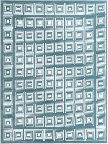 Aegean Blue 7' 10 x 10' Aakaar Rectangle Area Rug 85% Polypropylene & 15% Chenille Living Room Bedroom Carpet for Sale at Rug Engine