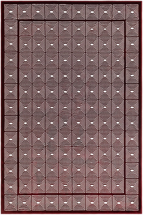 Burgundy Red 4' 1 x 6' 1 Aakaar Rectangle Area Rug 85% Polypropylene & 15% Chenille Living Room Bedroom Carpet for Sale at Rug Engine