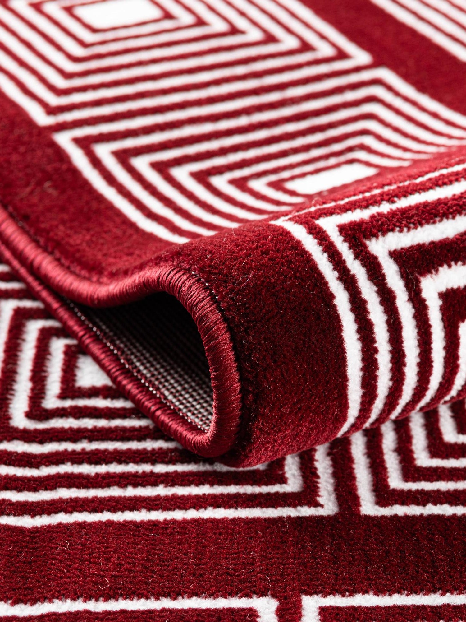Burgundy Red 7' 10 x 10' Aakaar Rectangle Area Rug 85% Polypropylene & 15% Chenille Living Room Bedroom Carpet for Sale at Rug Engine