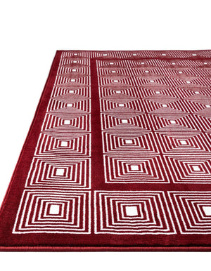 Burgundy Red 4' 1 x 6' 1 Aakaar Rectangle Area Rug 85% Polypropylene & 15% Chenille Living Room Bedroom Carpet for Sale at Rug Engine