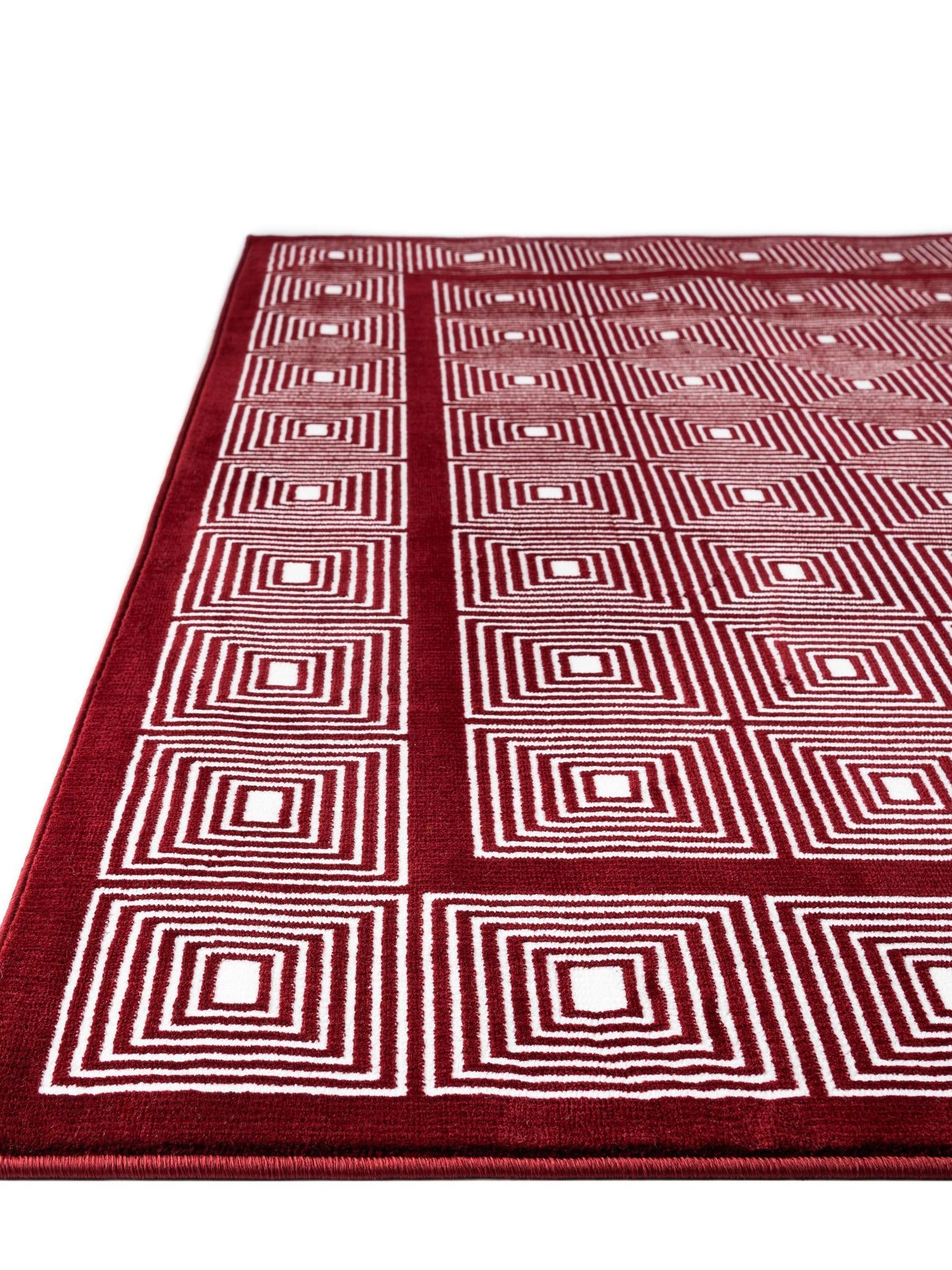 Burgundy Red 7' 10 x 10' Aakaar Rectangle Area Rug 85% Polypropylene & 15% Chenille Living Room Bedroom Carpet for Sale at Rug Engine