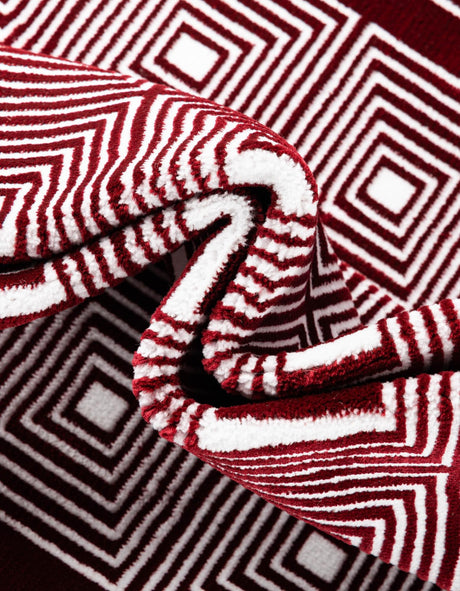 Burgundy Red 4' 1 x 6' 1 Aakaar Rectangle Area Rug 85% Polypropylene & 15% Chenille Living Room Bedroom Carpet for Sale at Rug Engine