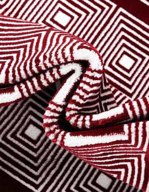Burgundy Red 7' 10 x 10' Aakaar Rectangle Area Rug 85% Polypropylene & 15% Chenille Living Room Bedroom Carpet for Sale at Rug Engine