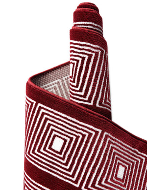 Burgundy Red 5' 3 x 8' Aakaar Rectangle Area Rug 85% Polypropylene & 15% Chenille Living Room Bedroom Carpet for Sale at Rug Engine