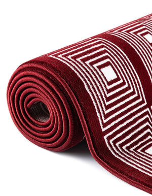 Burgundy Red 4' 1 x 6' 1 Aakaar Rectangle Area Rug 85% Polypropylene & 15% Chenille Living Room Bedroom Carpet for Sale at Rug Engine