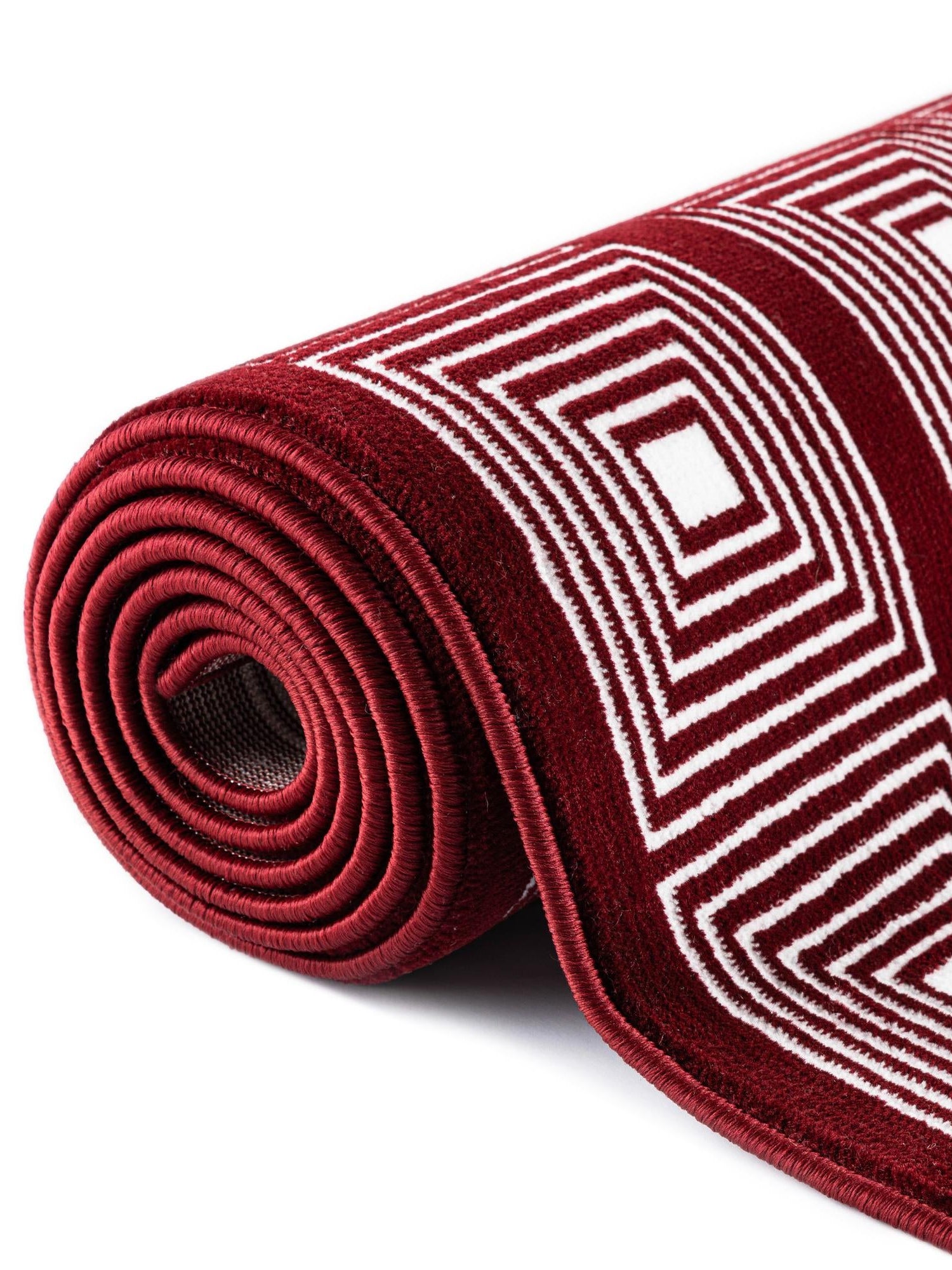 Burgundy Red 7' 10 x 10' Aakaar Rectangle Area Rug 85% Polypropylene & 15% Chenille Living Room Bedroom Carpet for Sale at Rug Engine