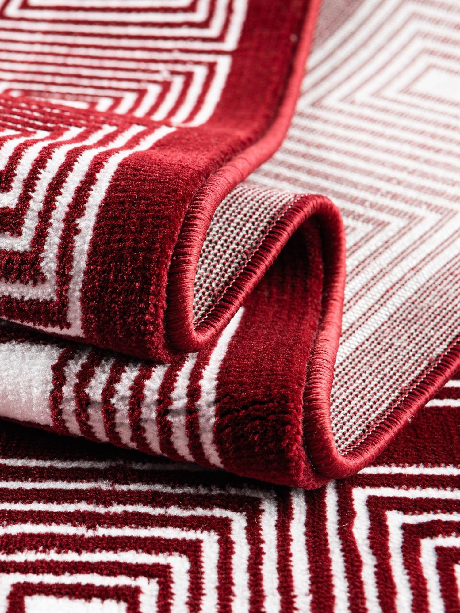 Burgundy Red 7' 10 x 10' Aakaar Rectangle Area Rug 85% Polypropylene & 15% Chenille Living Room Bedroom Carpet for Sale at Rug Engine