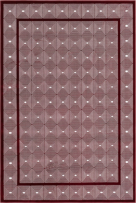 Burgundy Red 5' 3 x 8' Aakaar Rectangle Area Rug 85% Polypropylene & 15% Chenille Living Room Bedroom Carpet for Sale at Rug Engine