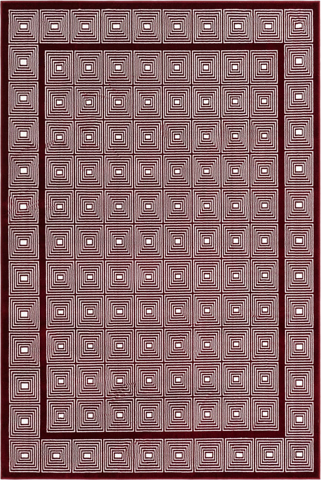 Burgundy Red 5' 3 x 8' Aakaar Rectangle Area Rug 85% Polypropylene & 15% Chenille Living Room Bedroom Carpet for Sale at Rug Engine