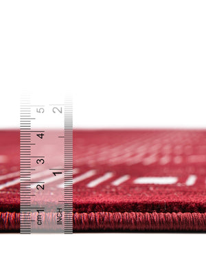 Burgundy Red 2' x 6' 1 Aakaar Runner Area Rug 85% Polypropylene & 15% Chenille Living Room Bedroom Carpet for Sale at Rug Engine