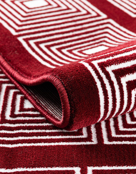 Burgundy Red 2' x 6' 1 Aakaar Runner Area Rug 85% Polypropylene & 15% Chenille Living Room Bedroom Carpet for Sale at Rug Engine