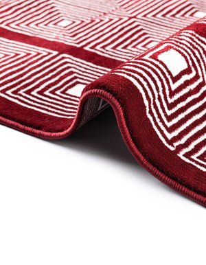 Burgundy Red 2' x 6' 1 Aakaar Runner Area Rug 85% Polypropylene & 15% Chenille Living Room Bedroom Carpet for Sale at Rug Engine