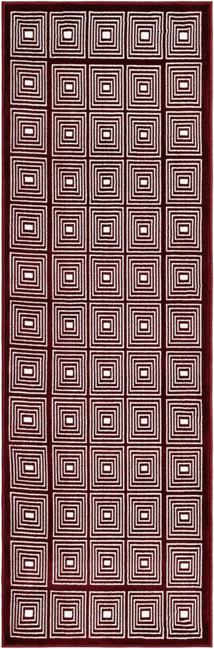 Burgundy Red 2' x 6' 1 Aakaar Runner Area Rug 85% Polypropylene & 15% Chenille Living Room Bedroom Carpet for Sale at Rug Engine