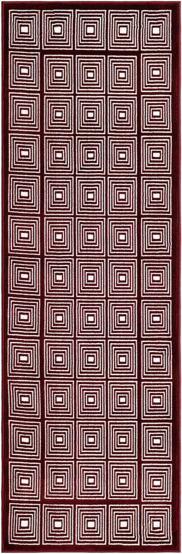 Burgundy Red 2' x 6' 1 Aakaar Runner Area Rug 85% Polypropylene & 15% Chenille Living Room Bedroom Carpet for Sale at Rug Engine