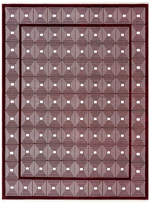 Burgundy Red 7' 10 x 10' Aakaar Rectangle Area Rug 85% Polypropylene & 15% Chenille Living Room Bedroom Carpet for Sale at Rug Engine