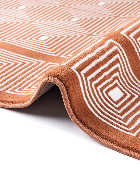 Dusty Pink 4' 1 x 6' 1 Aakaar Rectangle Area Rug 85% Polypropylene & 15% Chenille Living Room Bedroom Carpet for Sale at Rug Engine