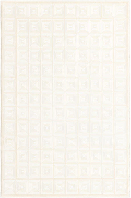 Ivory White 4' 1 x 6' 1 Aakaar Rectangle Area Rug 85% Polypropylene & 15% Chenille Living Room Bedroom Carpet for Sale at Rug Engine
