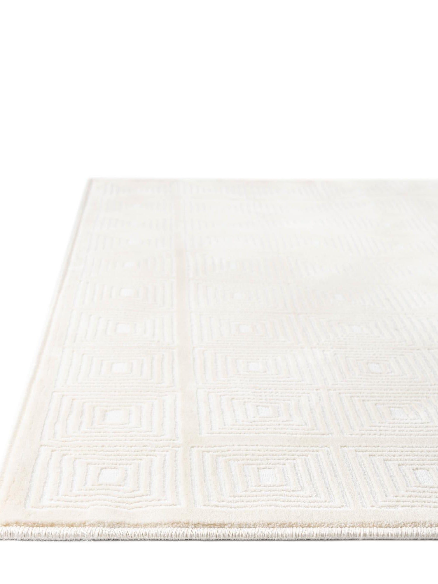 Ivory White 7' 10 x 10' Aakaar Rectangle Area Rug 85% Polypropylene & 15% Chenille Living Room Bedroom Carpet for Sale at Rug Engine