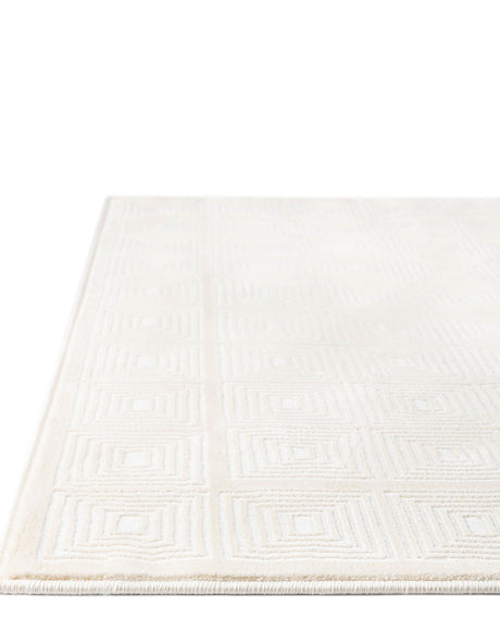 Ivory White 7' 10 x 10' Aakaar Rectangle Area Rug 85% Polypropylene & 15% Chenille Living Room Bedroom Carpet for Sale at Rug Engine