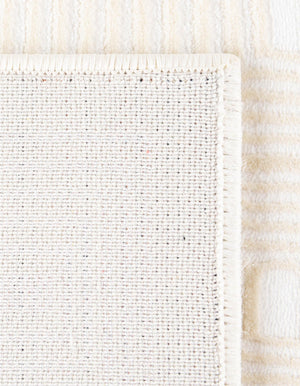 Ivory White 4' 1 x 6' 1 Aakaar Rectangle Area Rug 85% Polypropylene & 15% Chenille Living Room Bedroom Carpet for Sale at Rug Engine