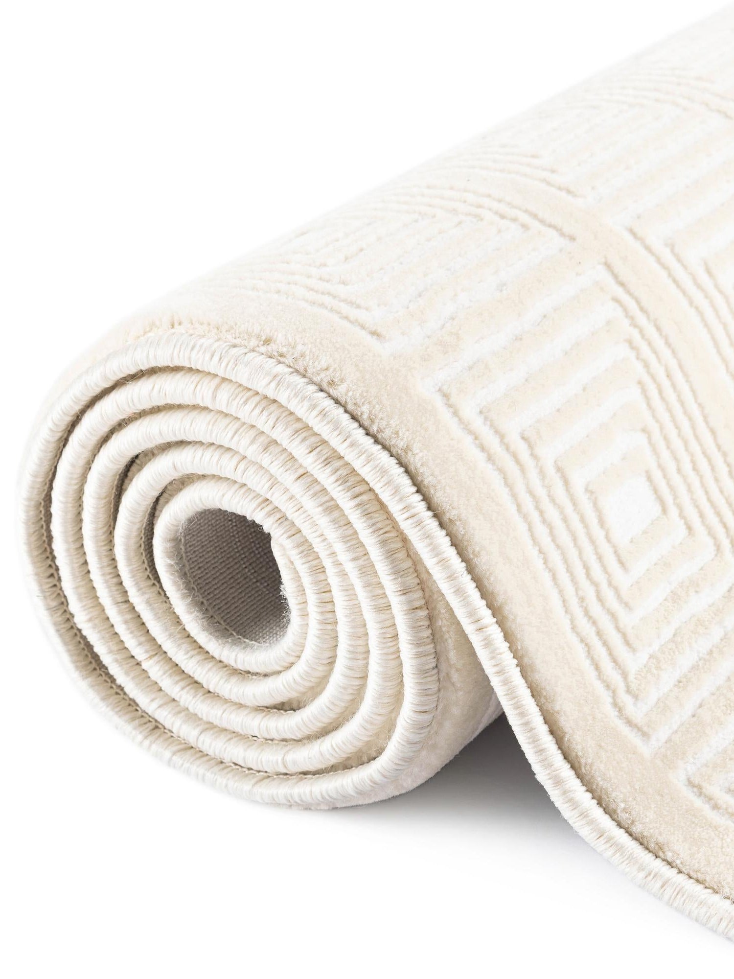 Ivory White 7' 10 x 10' Aakaar Rectangle Area Rug 85% Polypropylene & 15% Chenille Living Room Bedroom Carpet for Sale at Rug Engine