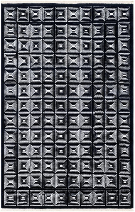 Midnight Blue 4' 1 x 6' 1 Aakaar Rectangle Area Rug 85% Polypropylene & 15% Chenille Living Room Bedroom Carpet for Sale at Rug Engine