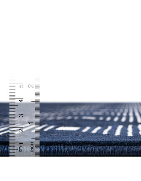 Midnight Blue 4' 1 x 6' 1 Aakaar Rectangle Area Rug 85% Polypropylene & 15% Chenille Living Room Bedroom Carpet for Sale at Rug Engine