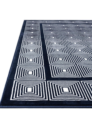 Midnight Blue 4' 1 x 6' 1 Aakaar Rectangle Area Rug 85% Polypropylene & 15% Chenille Living Room Bedroom Carpet for Sale at Rug Engine