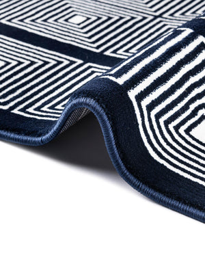 Midnight Blue 7' 10 x 10' Aakaar Rectangle Area Rug 85% Polypropylene & 15% Chenille Living Room Bedroom Carpet for Sale at Rug Engine