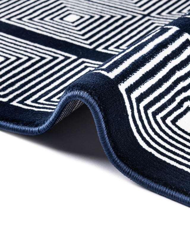 Midnight Blue 7' 10 x 10' Aakaar Rectangle Area Rug 85% Polypropylene & 15% Chenille Living Room Bedroom Carpet for Sale at Rug Engine